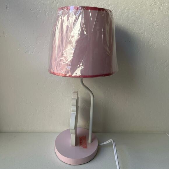 Lambs & Ivy Pink Nursery Room Lamp Baby Girl Animals Elephant Monkey Theme Decor - Picture 7 of 16